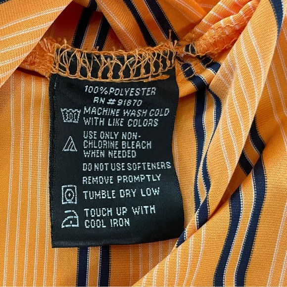 ⭐️ 5/$25 Lone Cypress by Pebble Beach large orange and navy striped polo - Picture 6 of 8